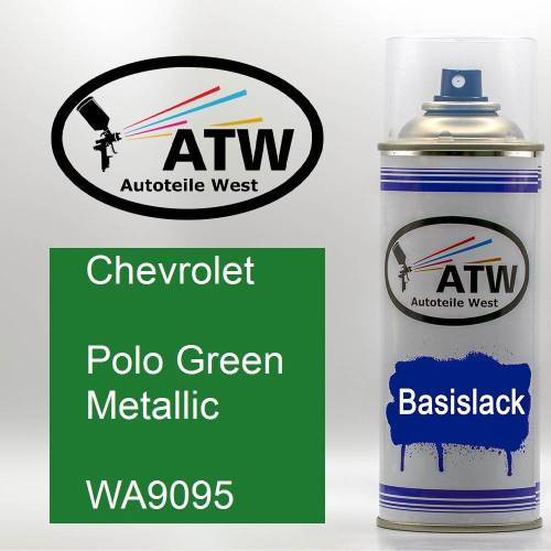 Chevrolet, Polo Green Metallic, WA9095: 400ml Sprühdose, von ATW Autoteile West.